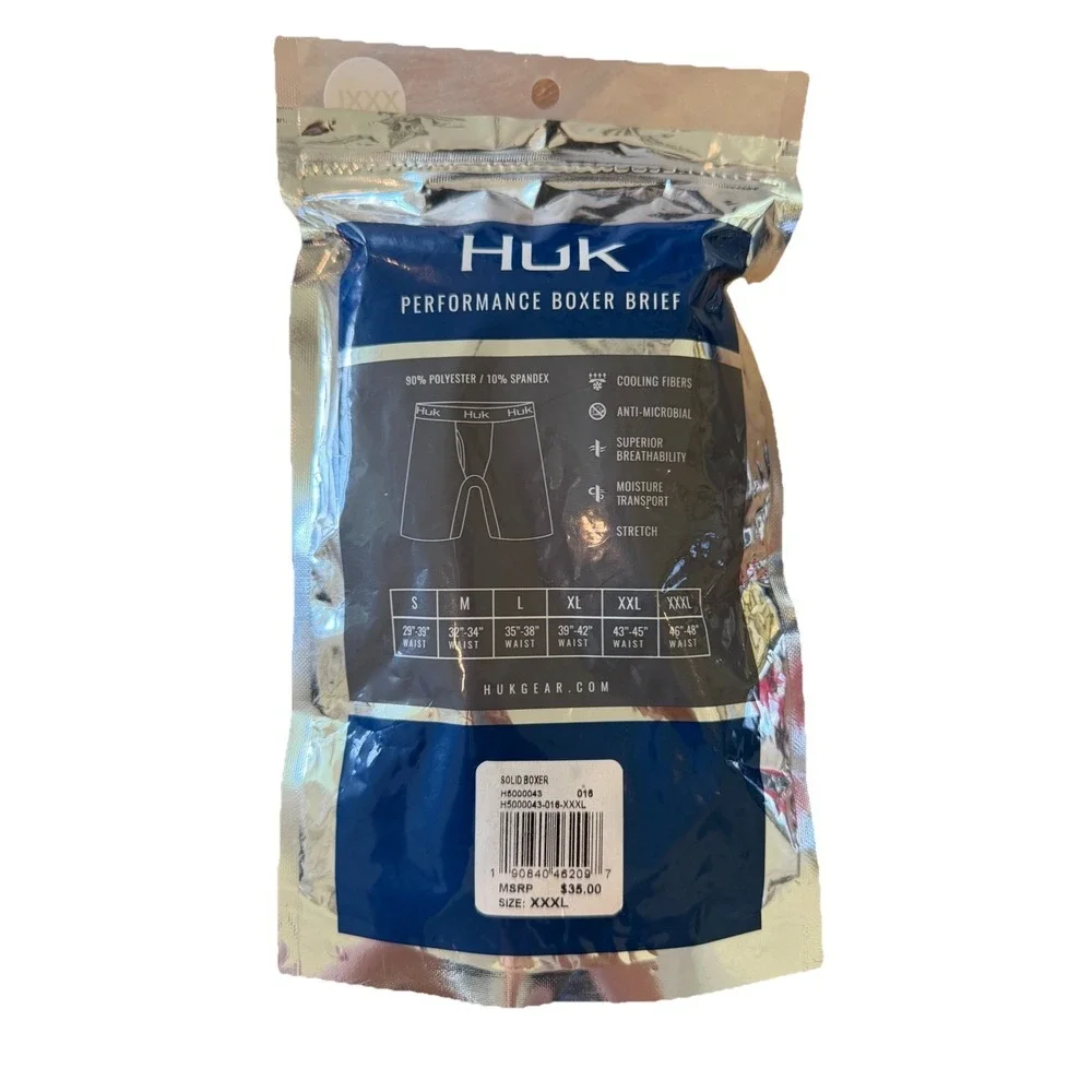 HUK Solid Gray Boxer Brief H5000043-018 Mens Size XXXL / 3XL NWT Underwear